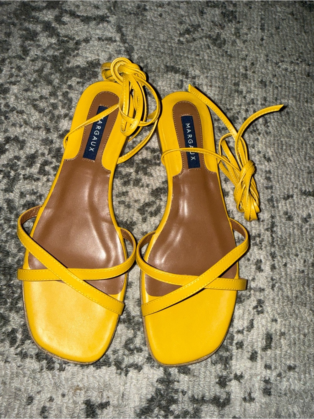 Margaux  The Wrap Sandal. Yellow Strappy Lace-Up Sandals.  NEW no box.